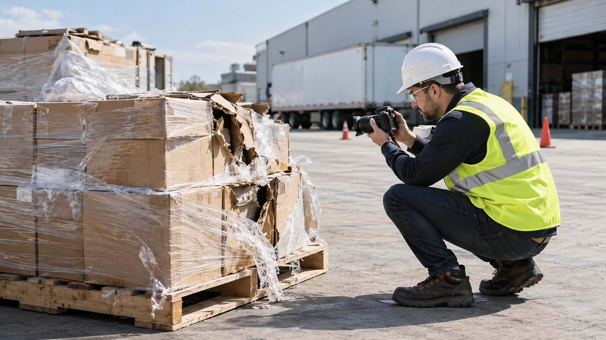 Registro fotográfico de mercancías dañadas